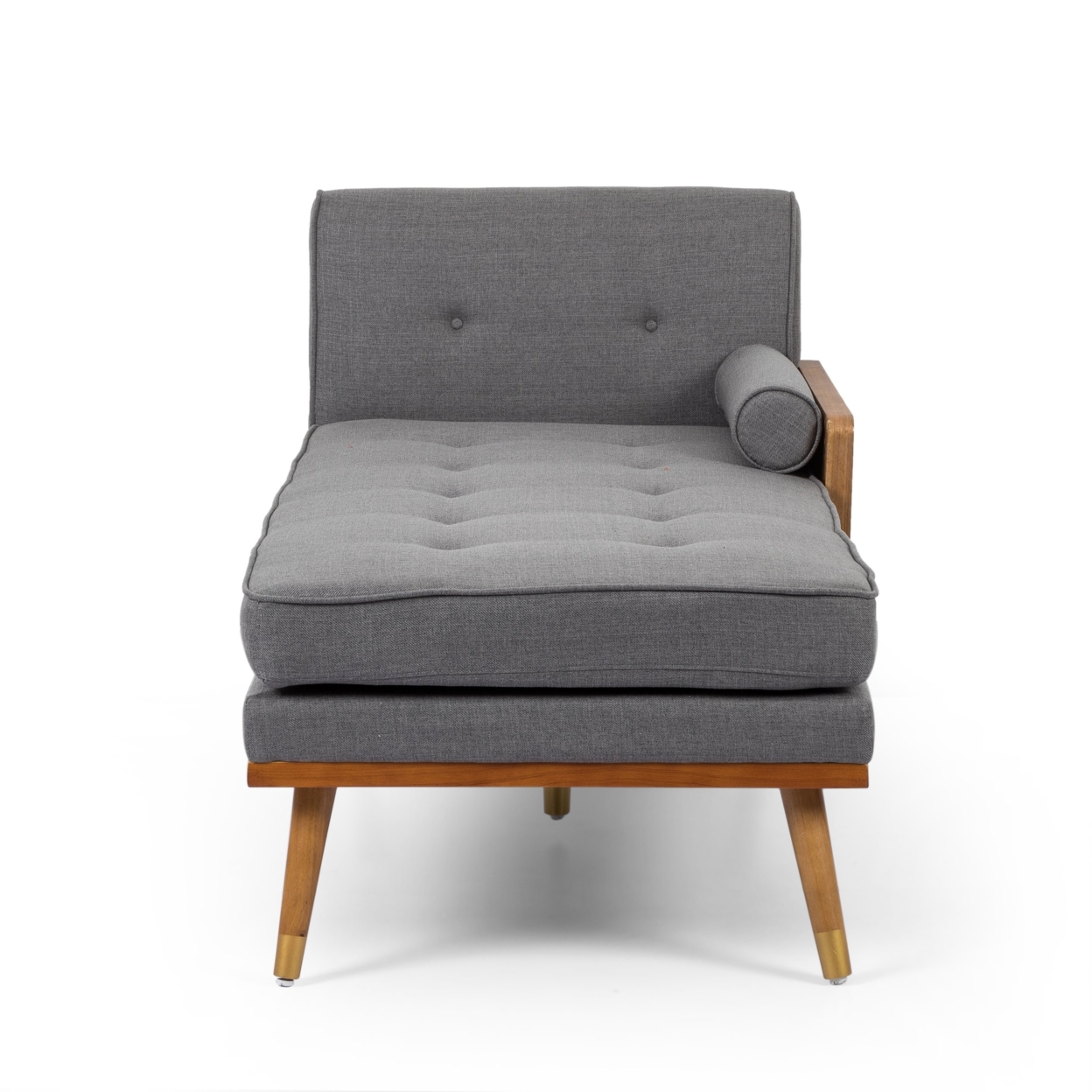 Yaretsi Mid-Century Modern Fabric Chaise Sectional - Gray