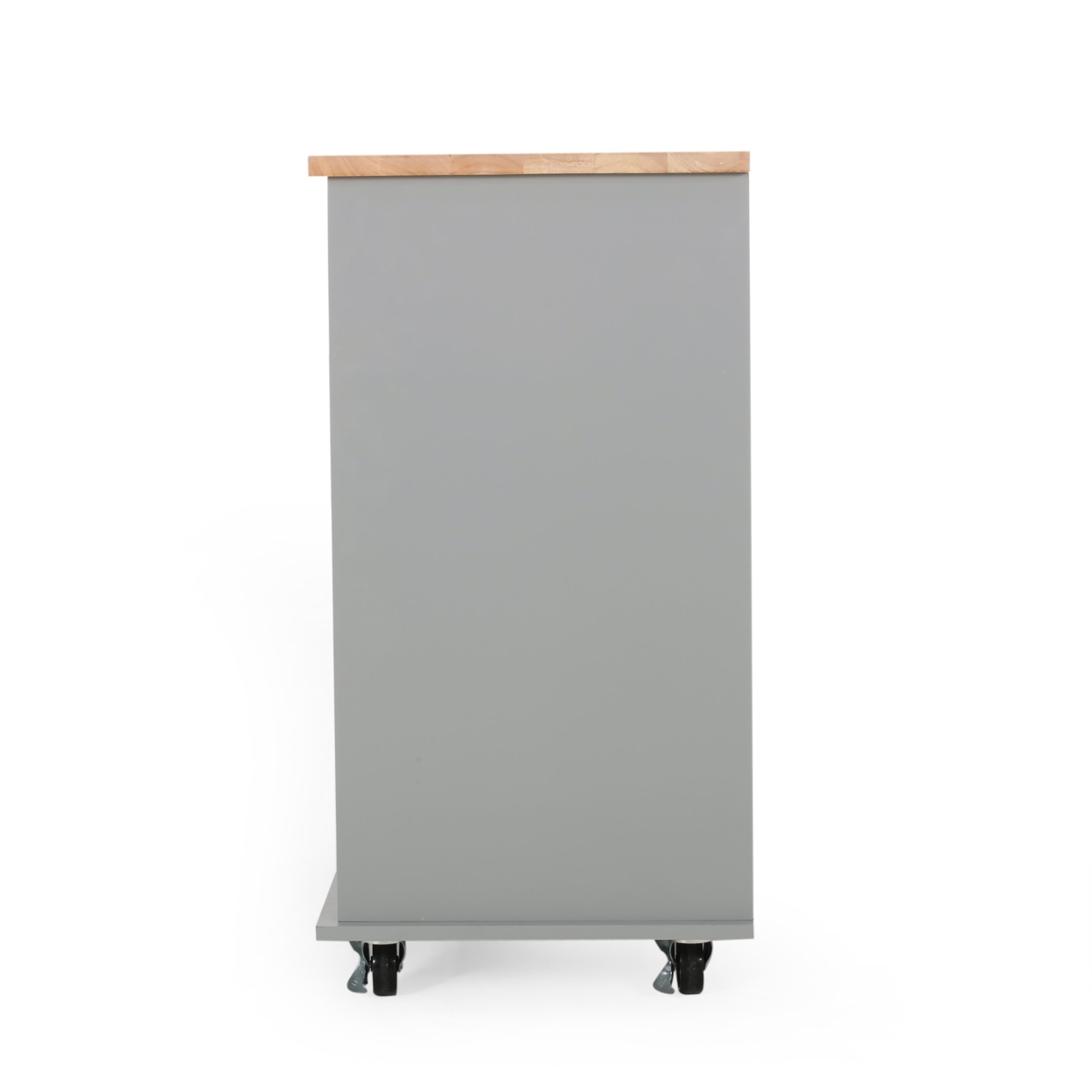 Yohaan Contemporary Kitchen Cart With Wheels - Gray/natural