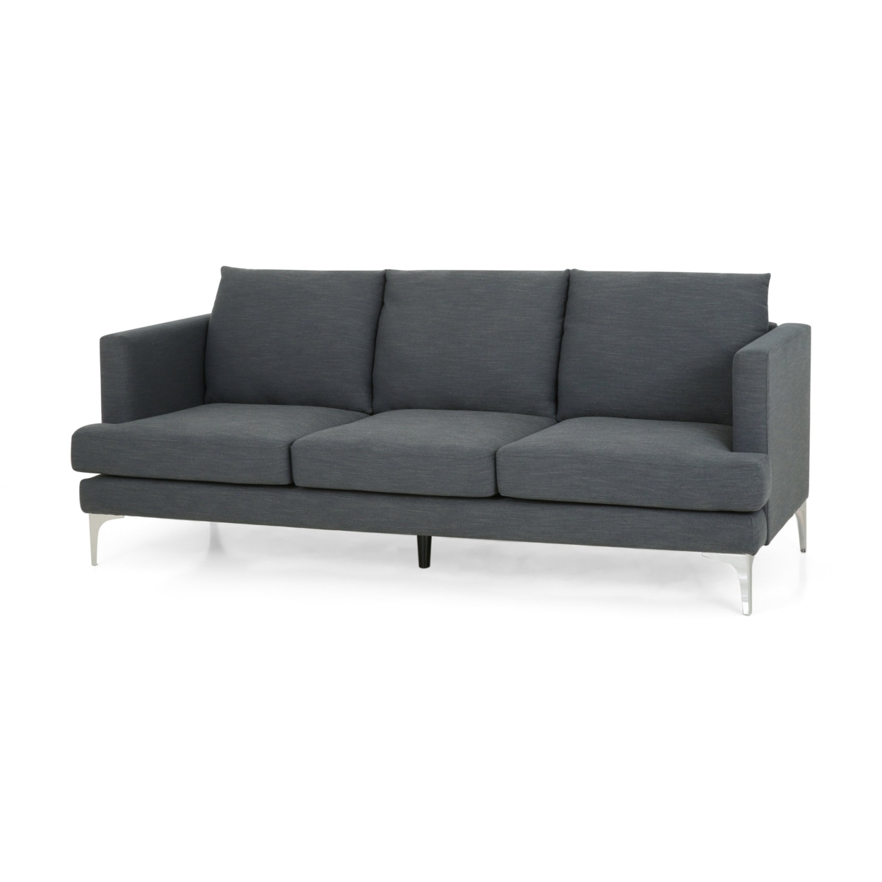 Zoha Modern Fabric 3 Seater Sofa - Charcoal