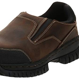 Skechers For Work Men's Hartan Steel Toe Slip-On Shoe DARK BROWN - DARK BROWN, 8.5-W