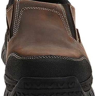 Skechers For Work Men's Hartan Steel Toe Slip-On Shoe DARK BROWN - DARK BROWN, 12-W