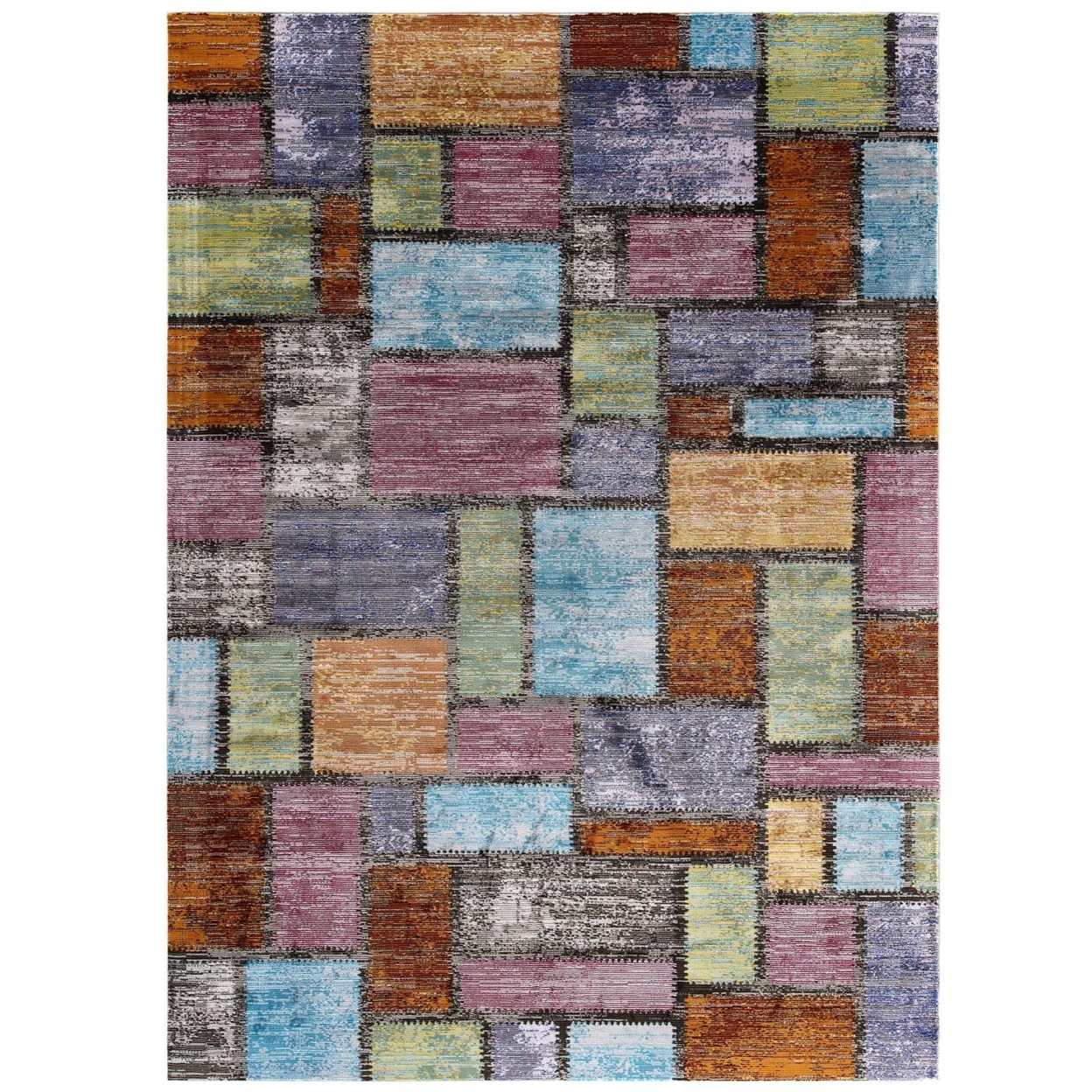 Success Nyssa Abstract Geometric Mosaic 5x8 Area Rug, Multicolored