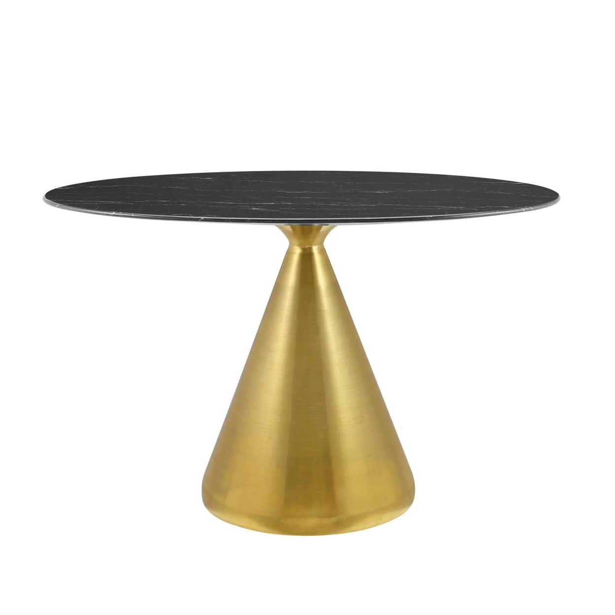 Tupelo 48 Oval Artificial Marble Dining Table, Gold Black