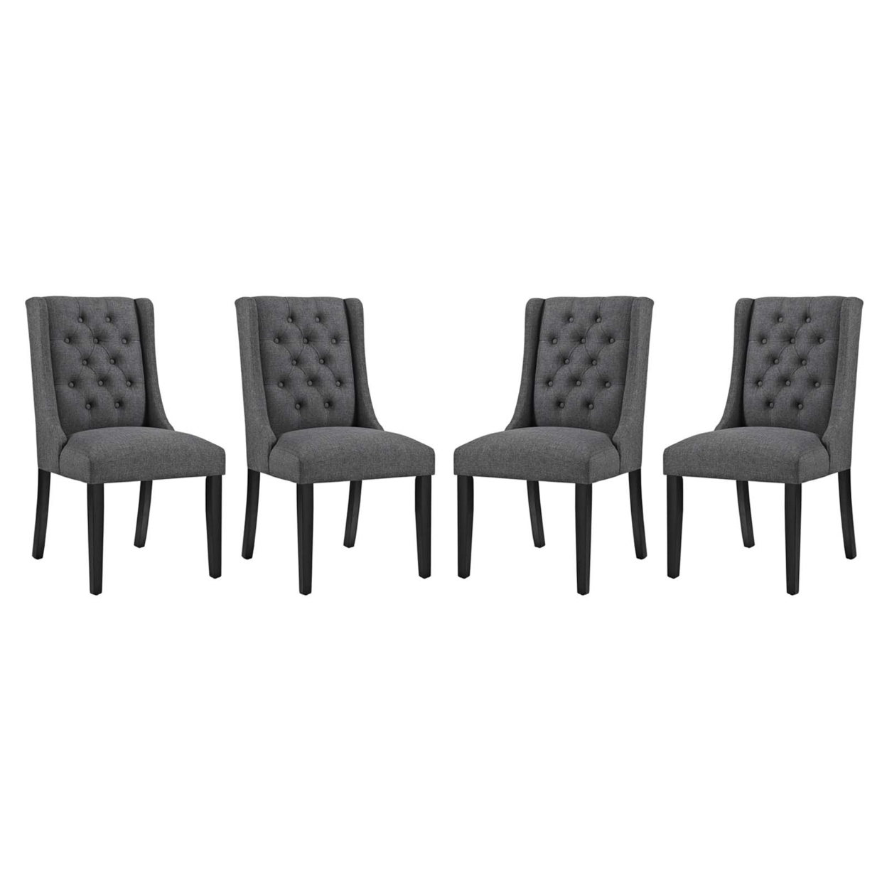 Baronet Dining Chair Fabric Set Of 4, Gray