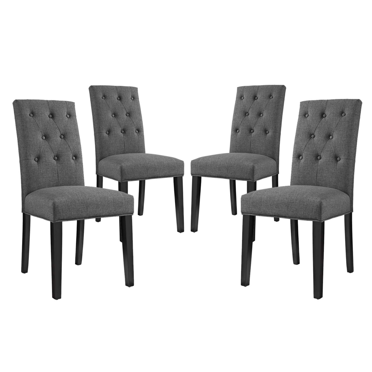 Confer Dining Side Chair Fabric Set of 4, Gray