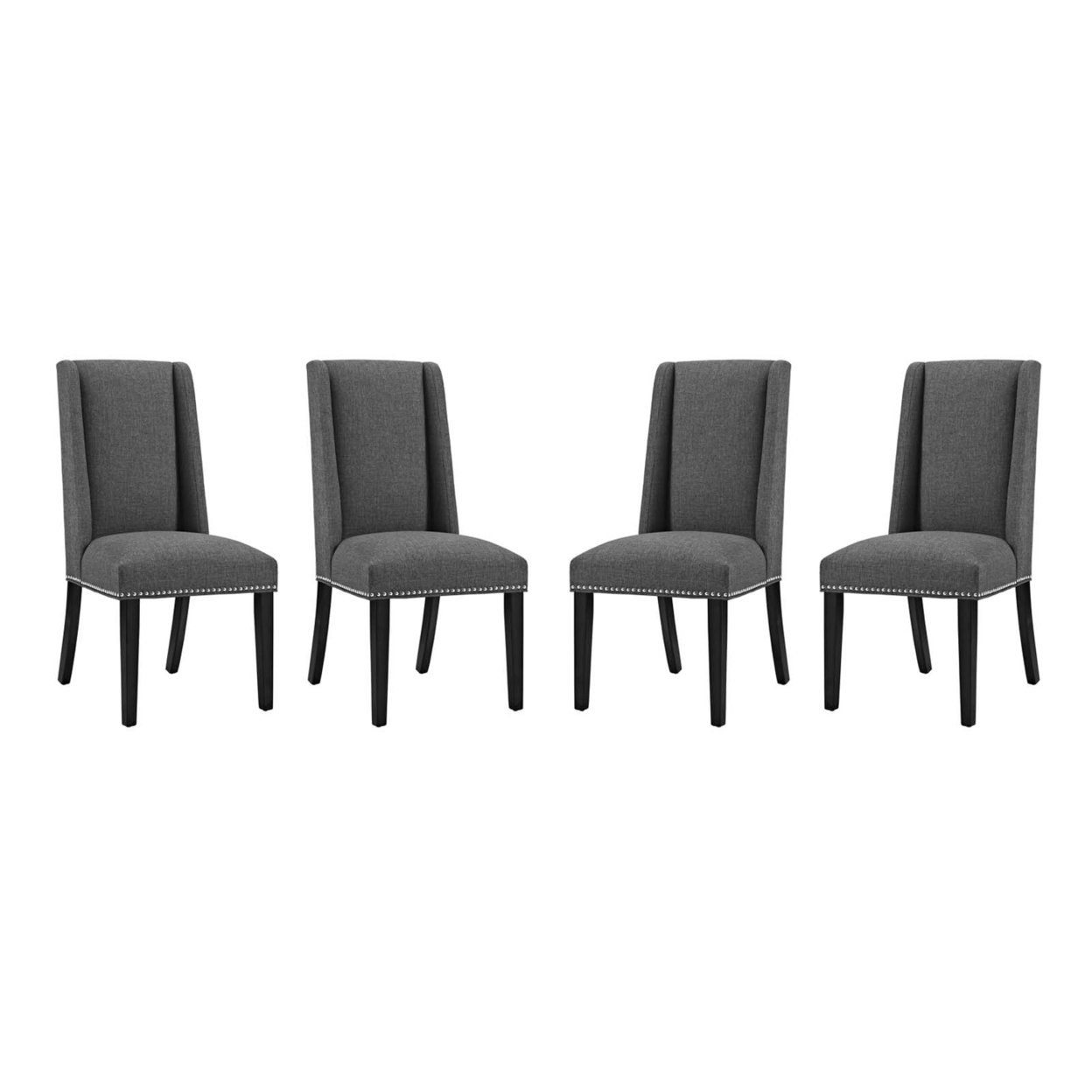 Baron Dining Chair Fabric Set Of 4, Gray