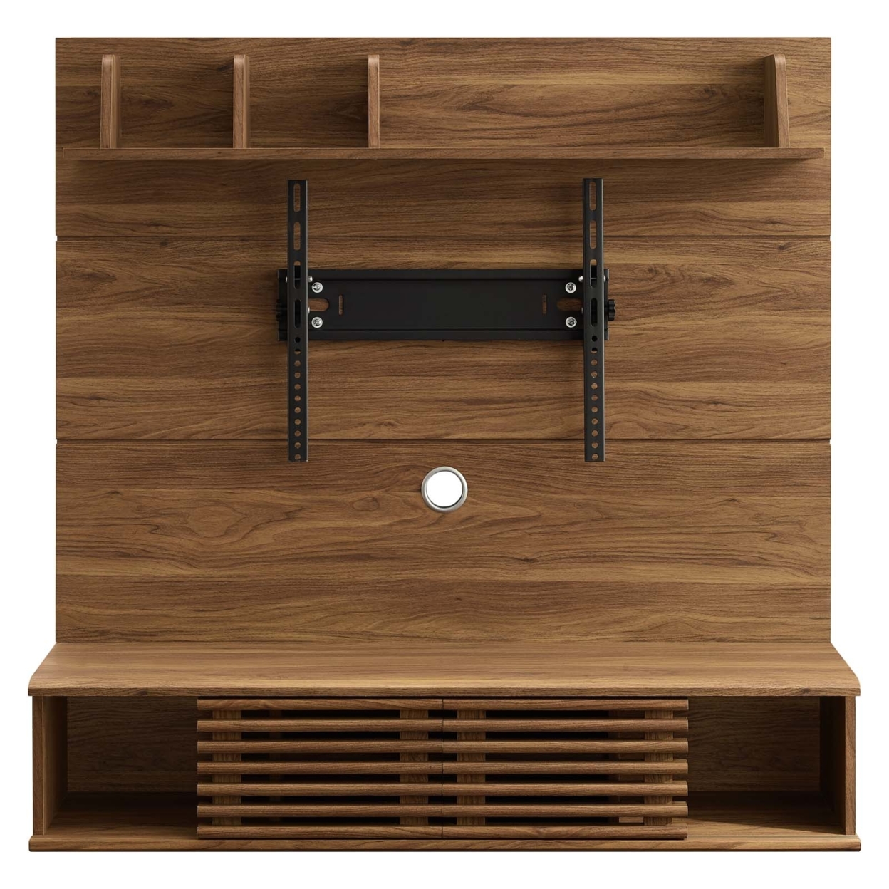 Render Wall Mounted TV Stand Entertainment Center, Walnut