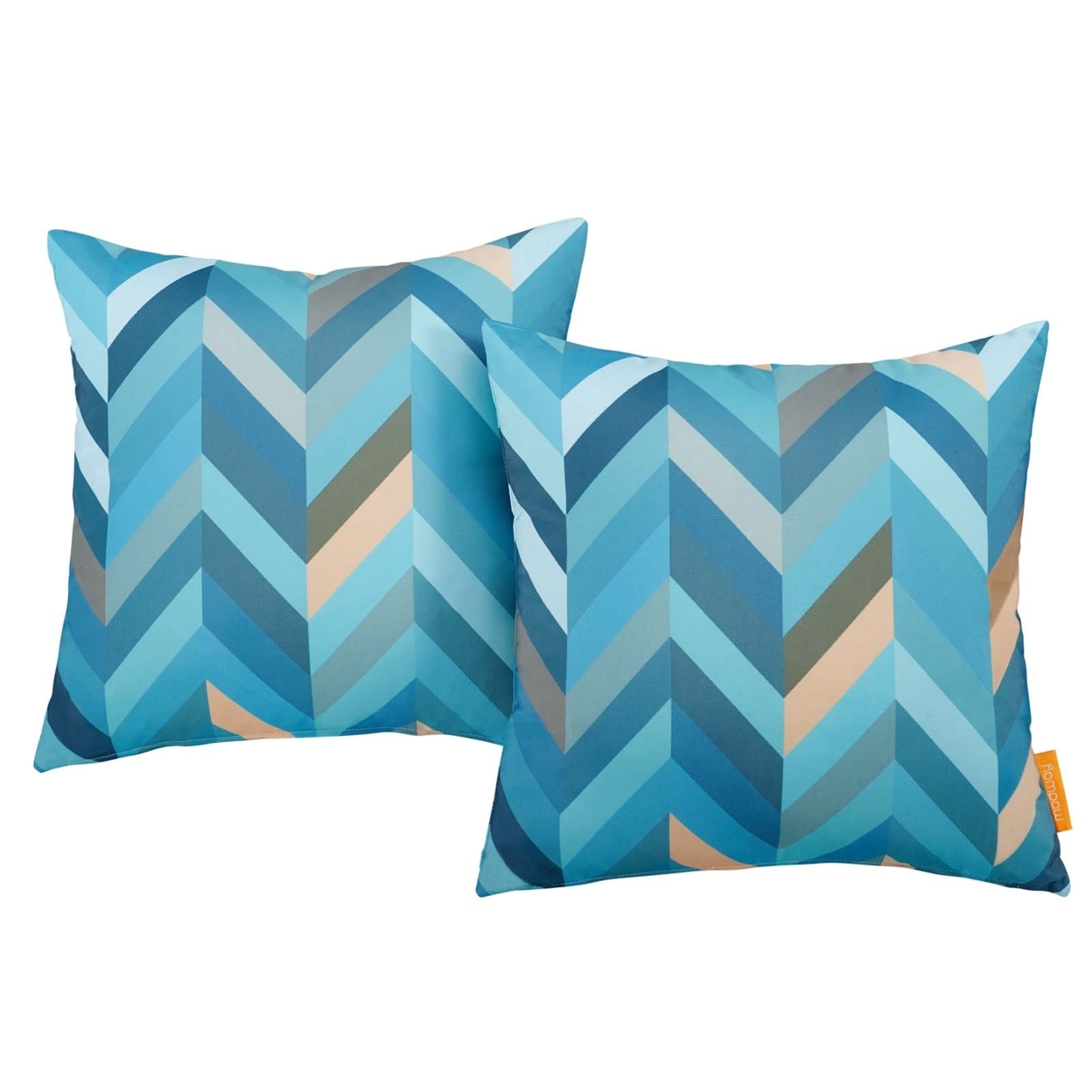 Modway Two Piece Outdoor Patio Pillow Set, Wave