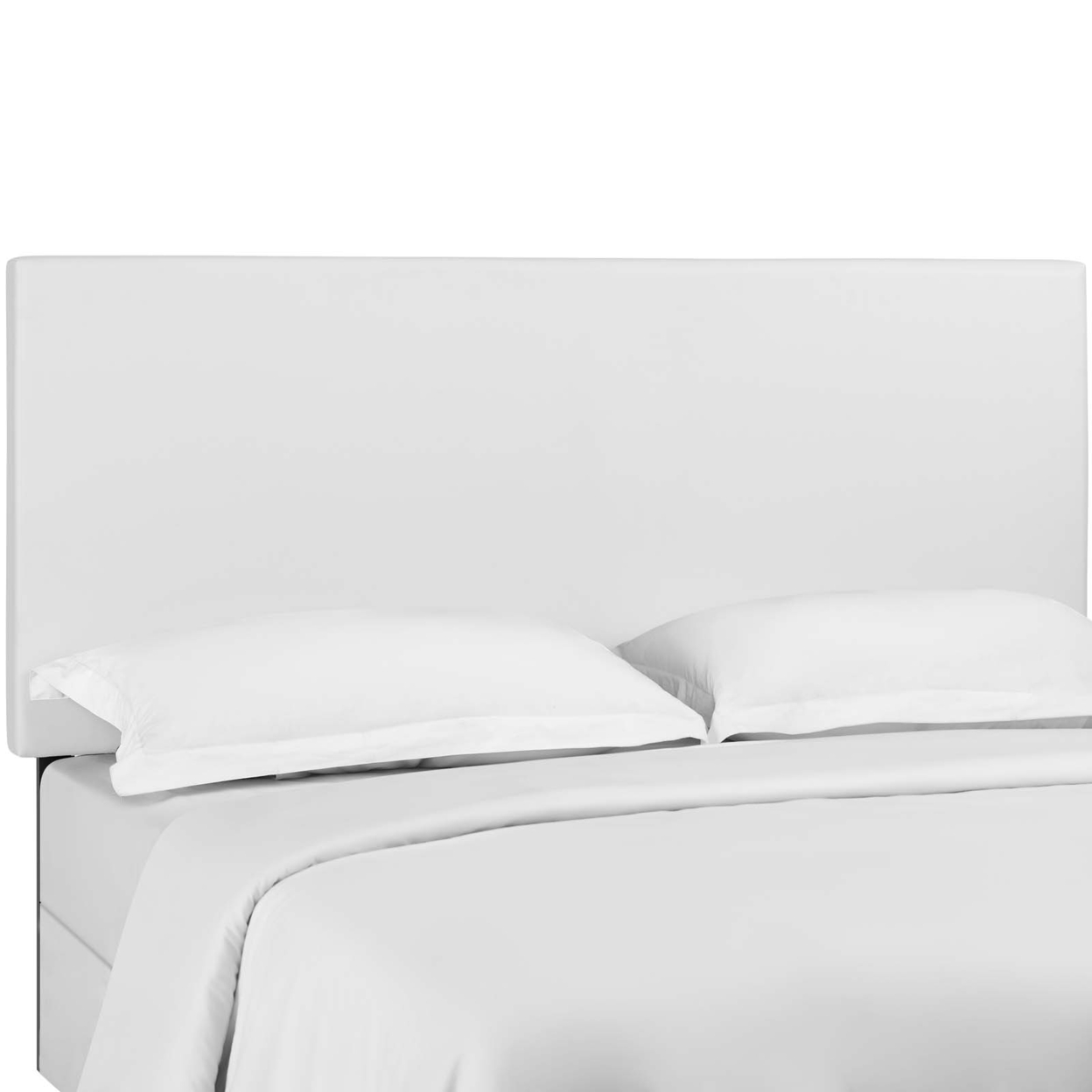 Taylor King And California King Upholstered Faux Leather Headboard, White