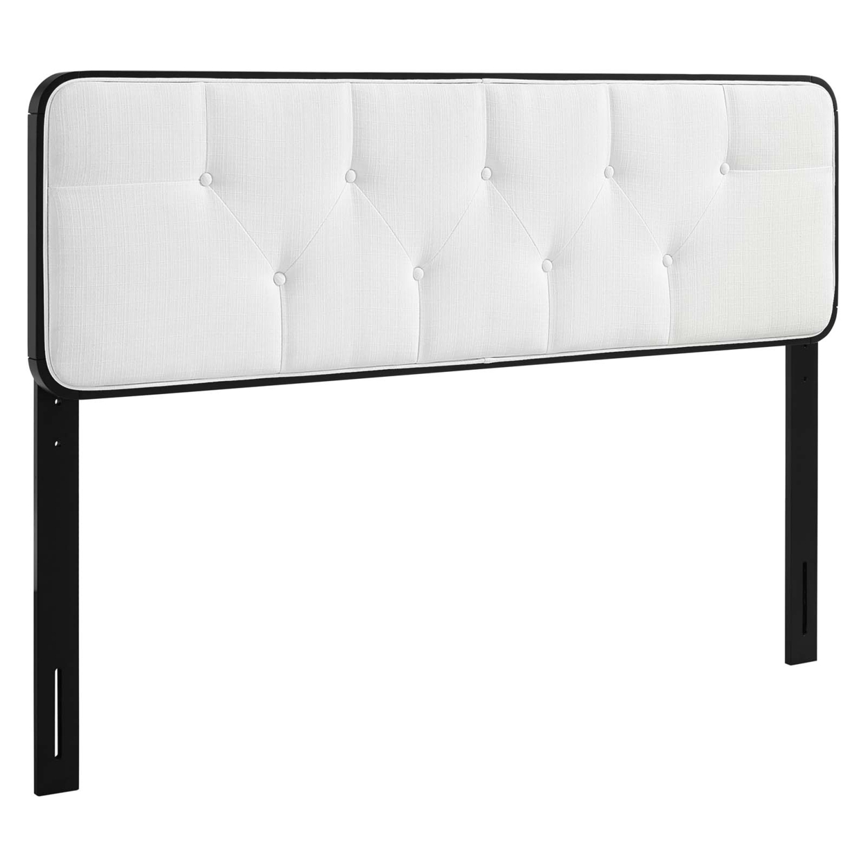 Collins Tufted Twin Fabric and Wood Headboard, Black White