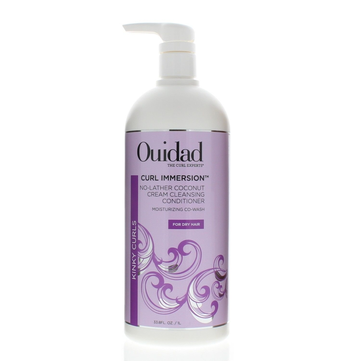 Ouidad Curl Immersion No-Lather Coconut Cream Cleansing Conditioner 33.8oz/1 Liter