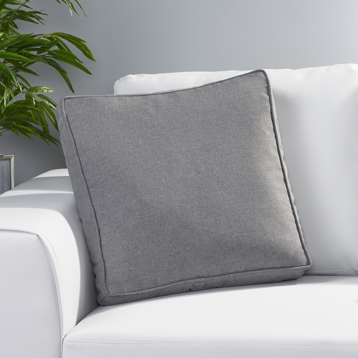 Kimani Square Water Resistant 18 Throw Pillow - Charcoal