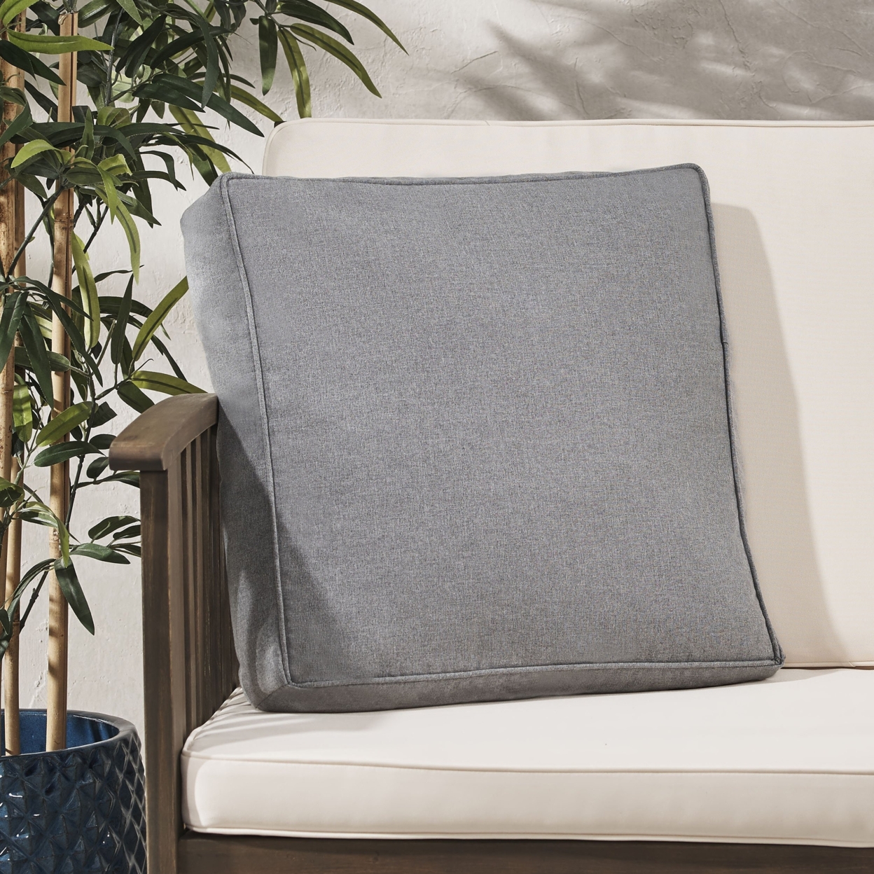 Rydder Coast Outdoor Square Water Resistant 18 Throw Pillow - Charcoal