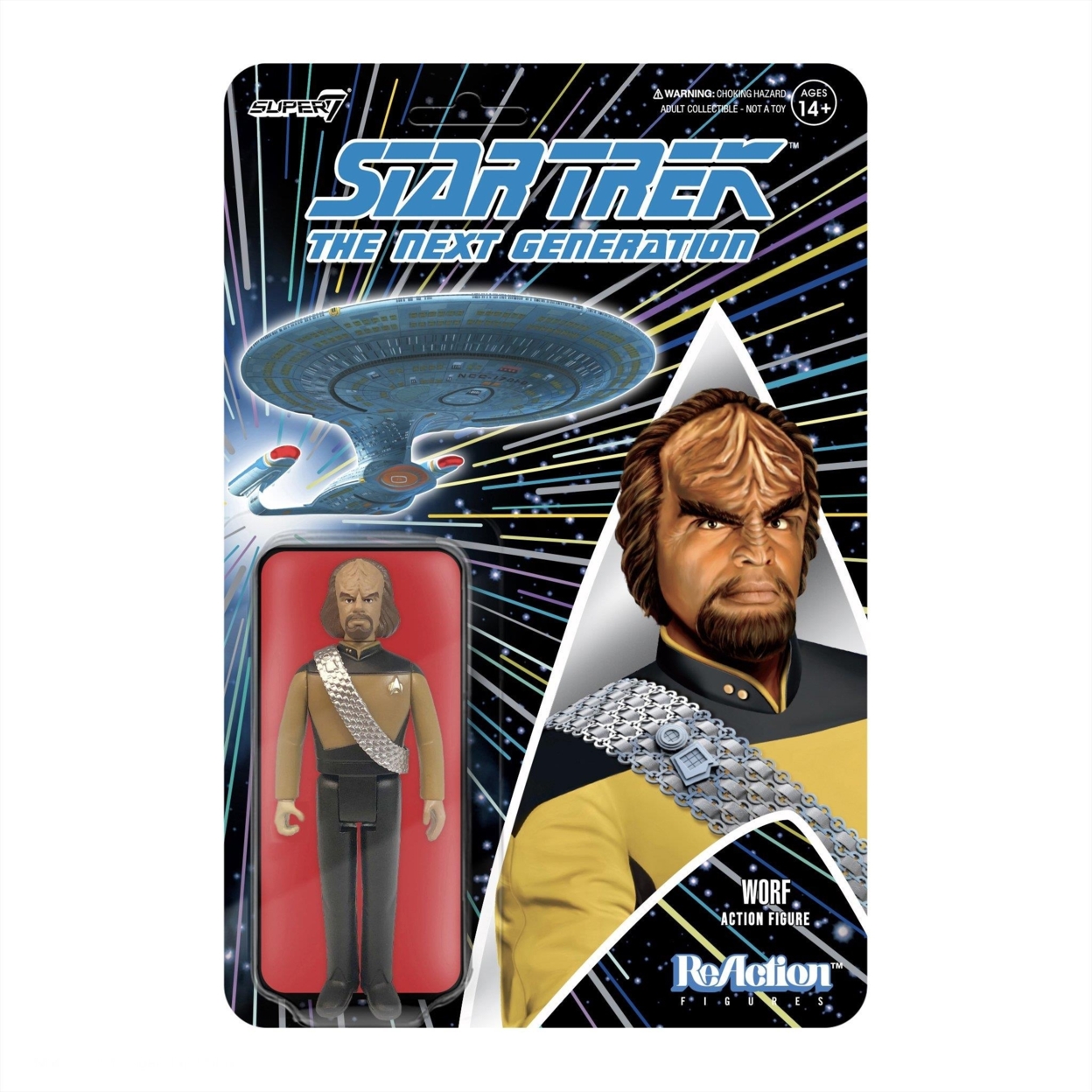 Star Trek The Next Generation Worf Klingon TNG ReAction Figure Super7