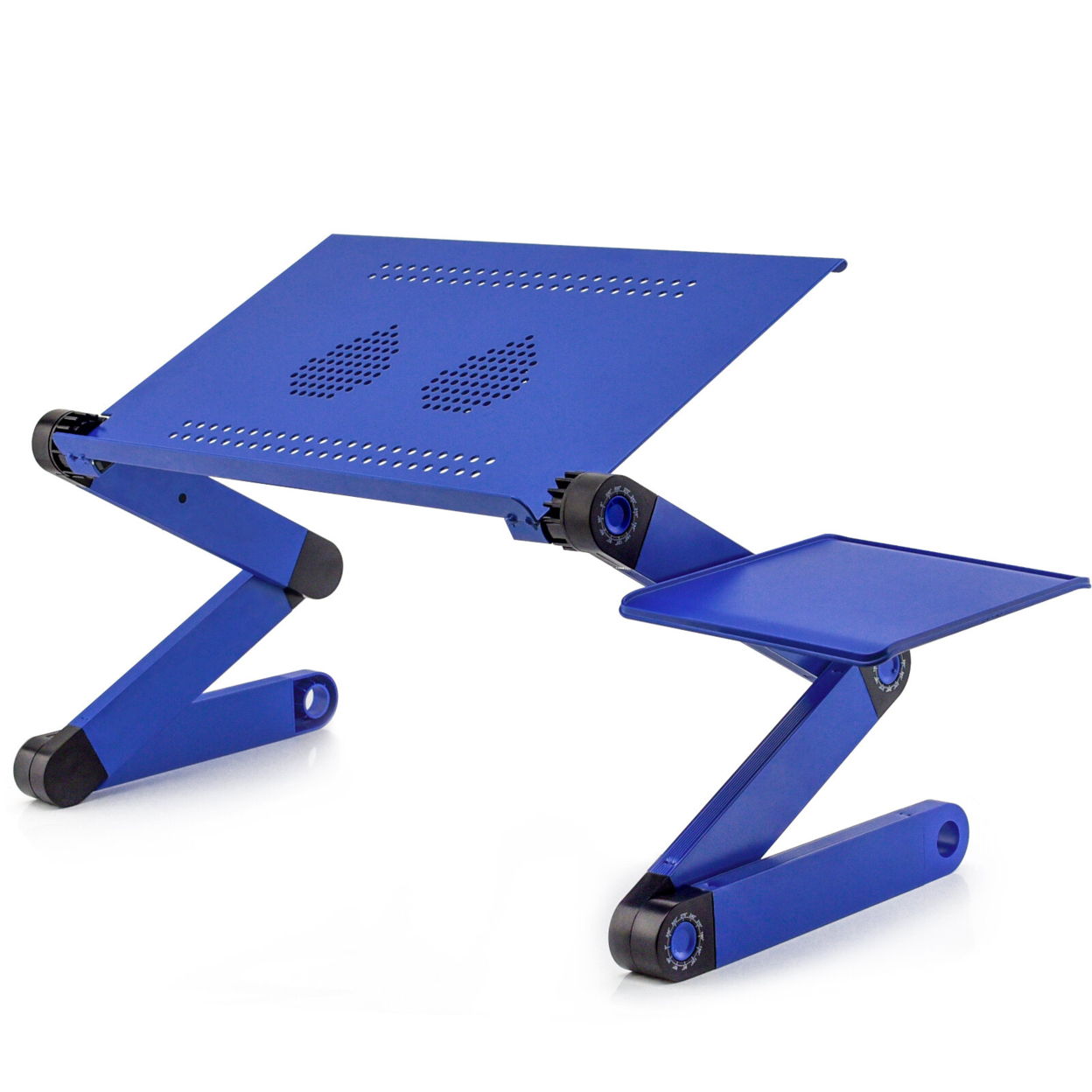 16.5 in. Foldable And Portable Desk Stand with Double CPU USB Cooling Fan - Blue