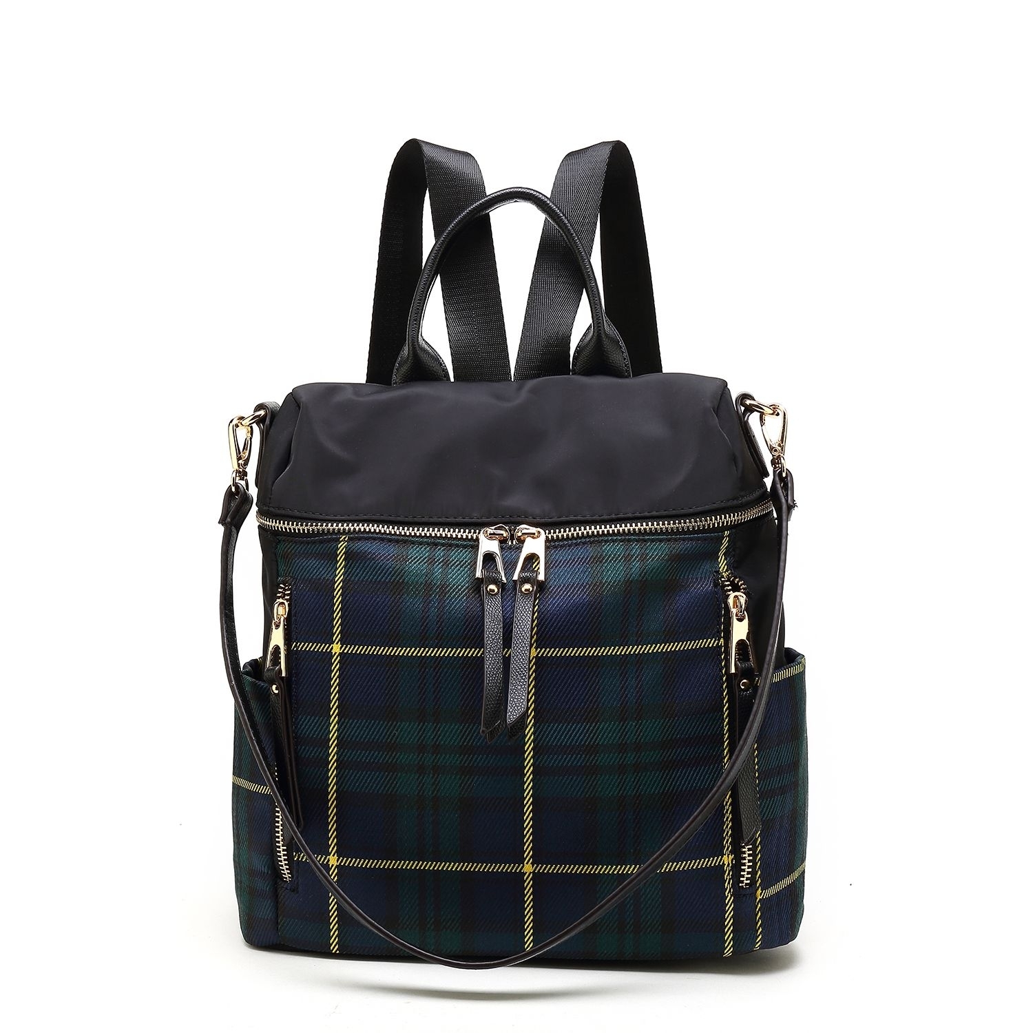 MKF Collection Nishi Plaid Backpack By Mia K. - Green