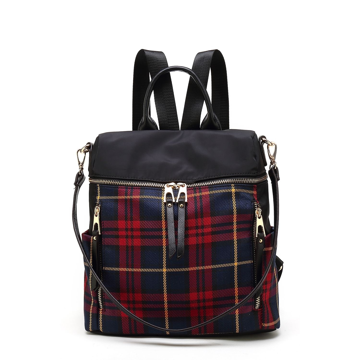 MKF Collection Nishi Plaid Backpack By Mia K. - Red