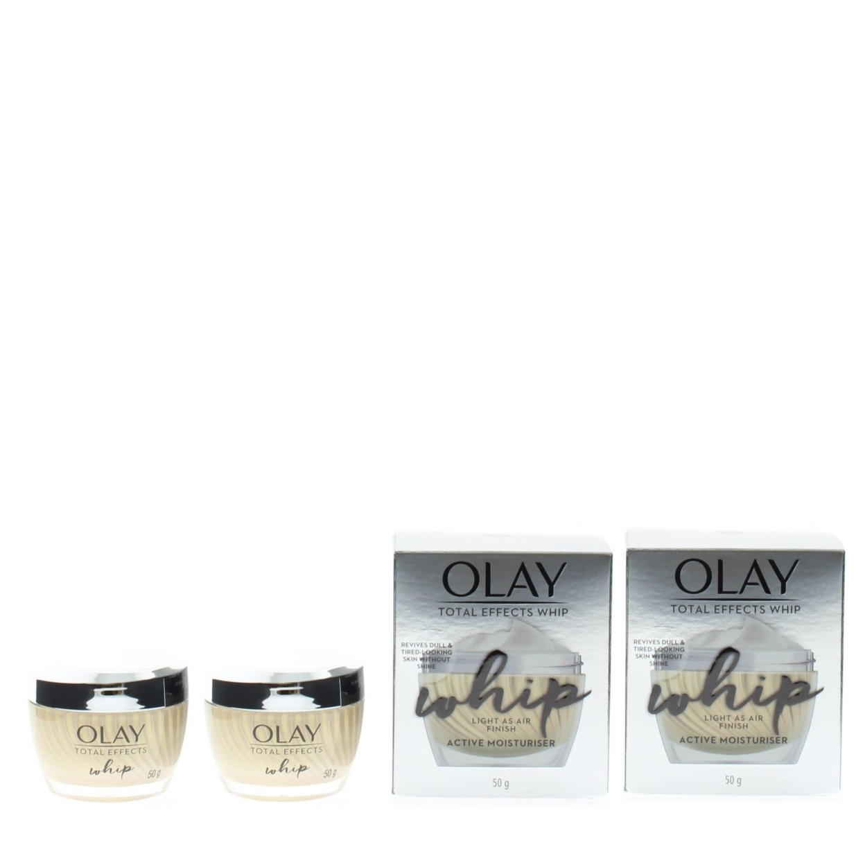 Olay Total Effects Whip Light As Air Finish Active Moisturiser 50g (2 Pack)