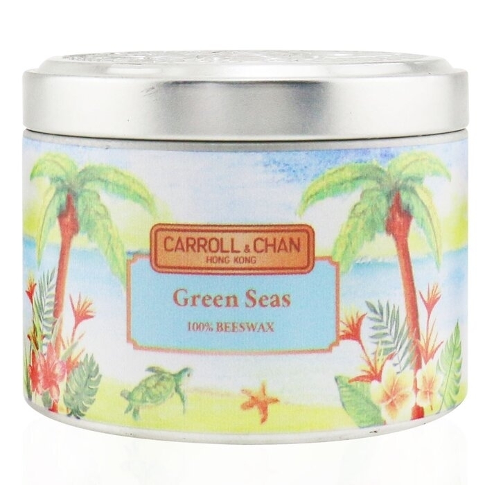 The Candle Company (Carroll & Chan) - 100% Beeswax Tin Candle - Green Seas((8x6) Cm)