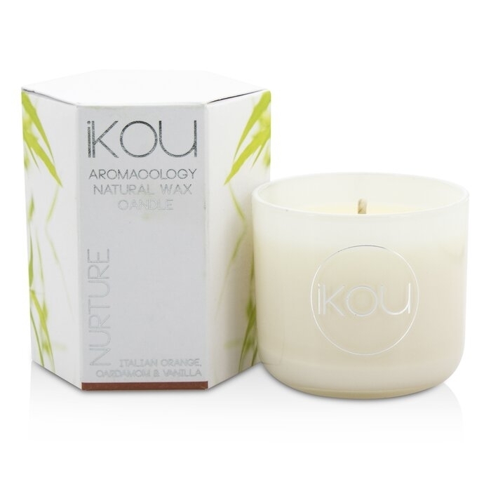 iKOU - Eco-Luxury Aromacology Natural Wax Candle Glass - Nurture (Italian Orange Cardamom & Vanilla)((2x2) inch)