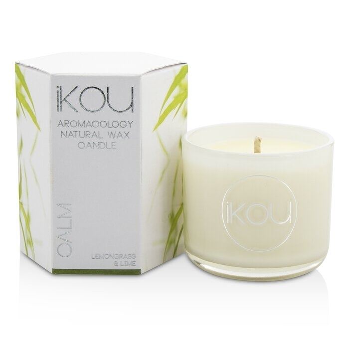 iKOU - Eco-Luxury Aromacology Natural Wax Candle Glass - Calm (Lemongrass & Lime)((2x2) inch)