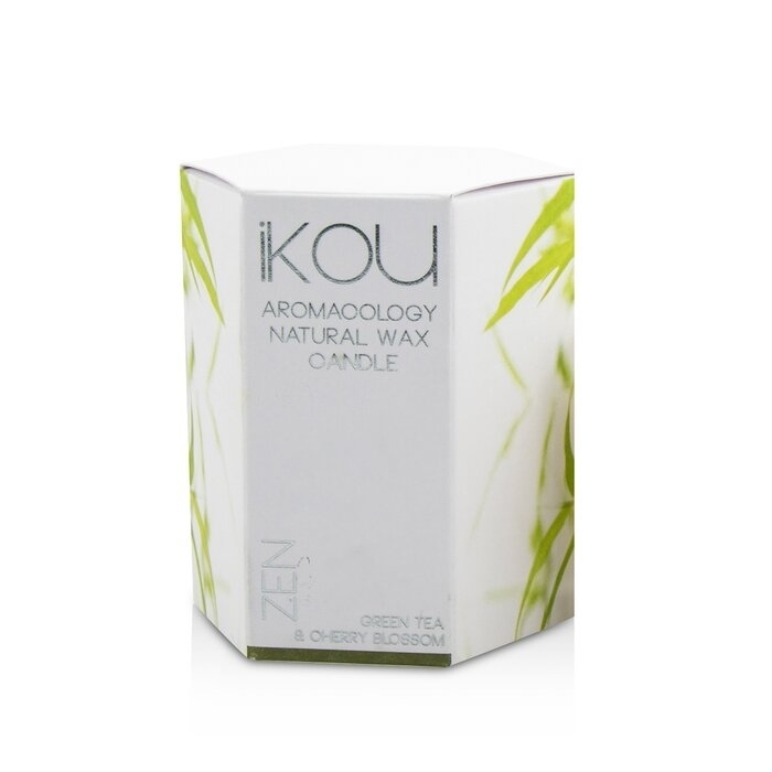 IKOU - Eco-Luxury Aromacology Natural Wax Candle Glass - Zen (Green Tea & Cherry Blossom)((2x2) Inch)
