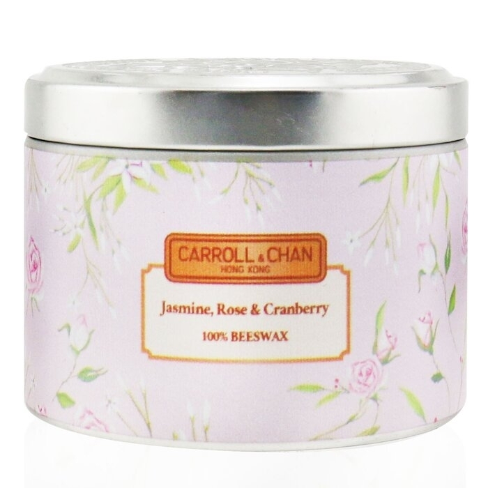 The Candle Company (Carroll & Chan) - 100% Beeswax Tin Candle - Jasmine Rose Cranberry((8x6) Cm)