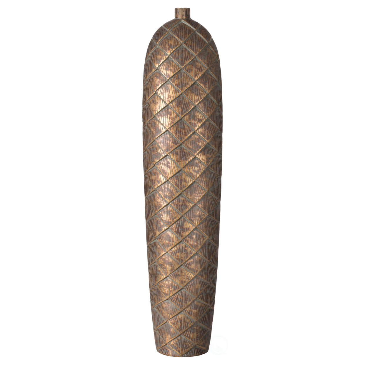 Tall Cylinder Antique Style Designed Floor Vase For Entryway Dining Or Living Room, Ceramic Rustic