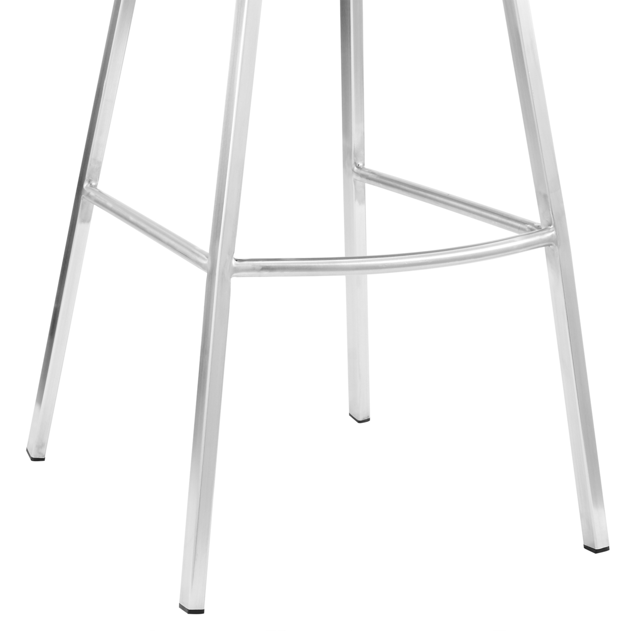 26 Inch Metal Frame Leatherette Counter Stool, Silver And Gray- Saltoro Sherpi