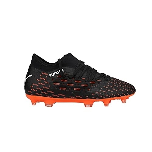 PUMA Kids Boys Future 6.3 Netfit Firm GroundAg - Soccer Cleats - Black,Orange BLACK - BLACK, 3