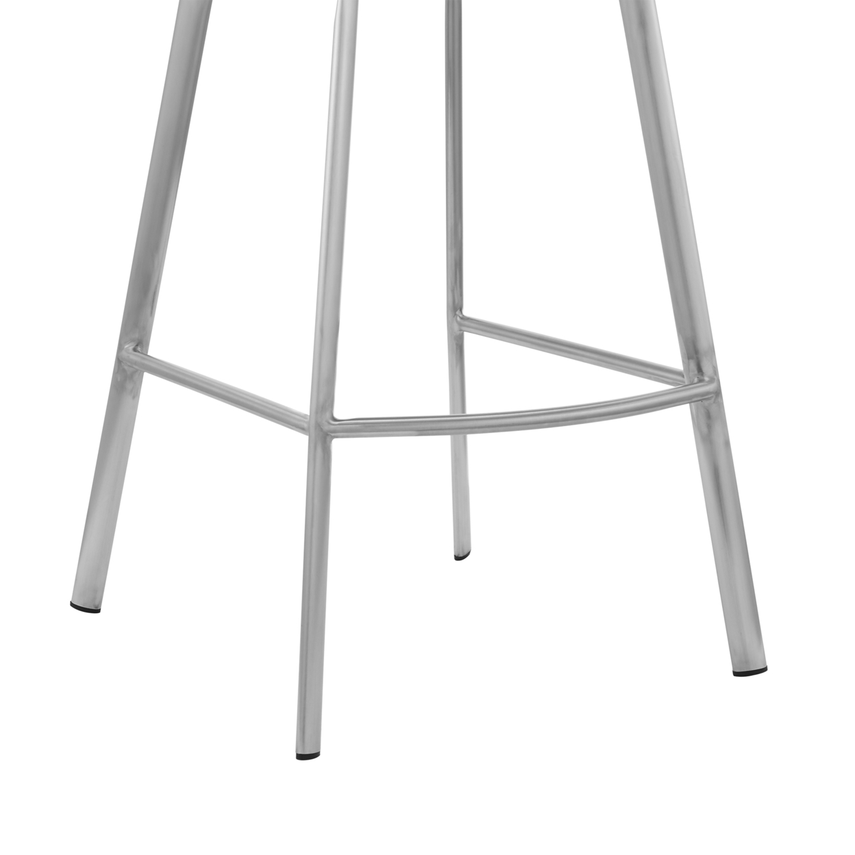 30 Inch Leatherette And Metal Swivel Bar Stool, White And Silver- Saltoro Sherpi