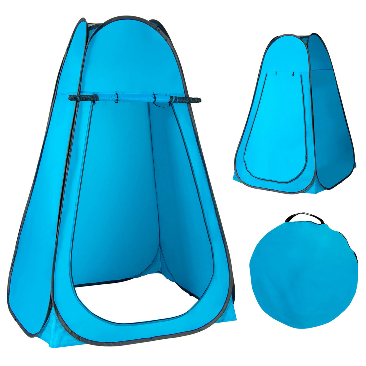 Portable Pop Up Privacy Shower Tent Toilet Changing Room Camping Hiking Blue