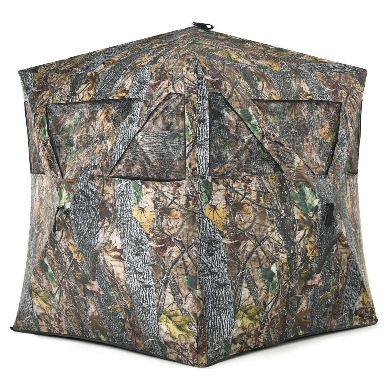 3 Person Portable Hunting Blind Pop-Up Ground Blind W/Tie-downs & Carrying Bag