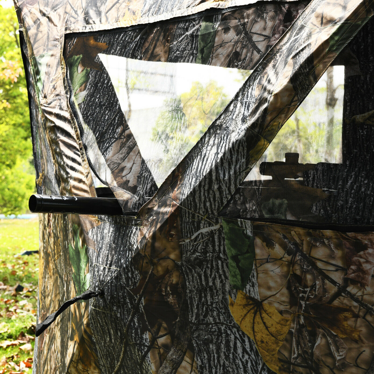 3 Person Portable Hunting Blind Pop-Up Ground Blind W/Tie-downs & Carrying Bag
