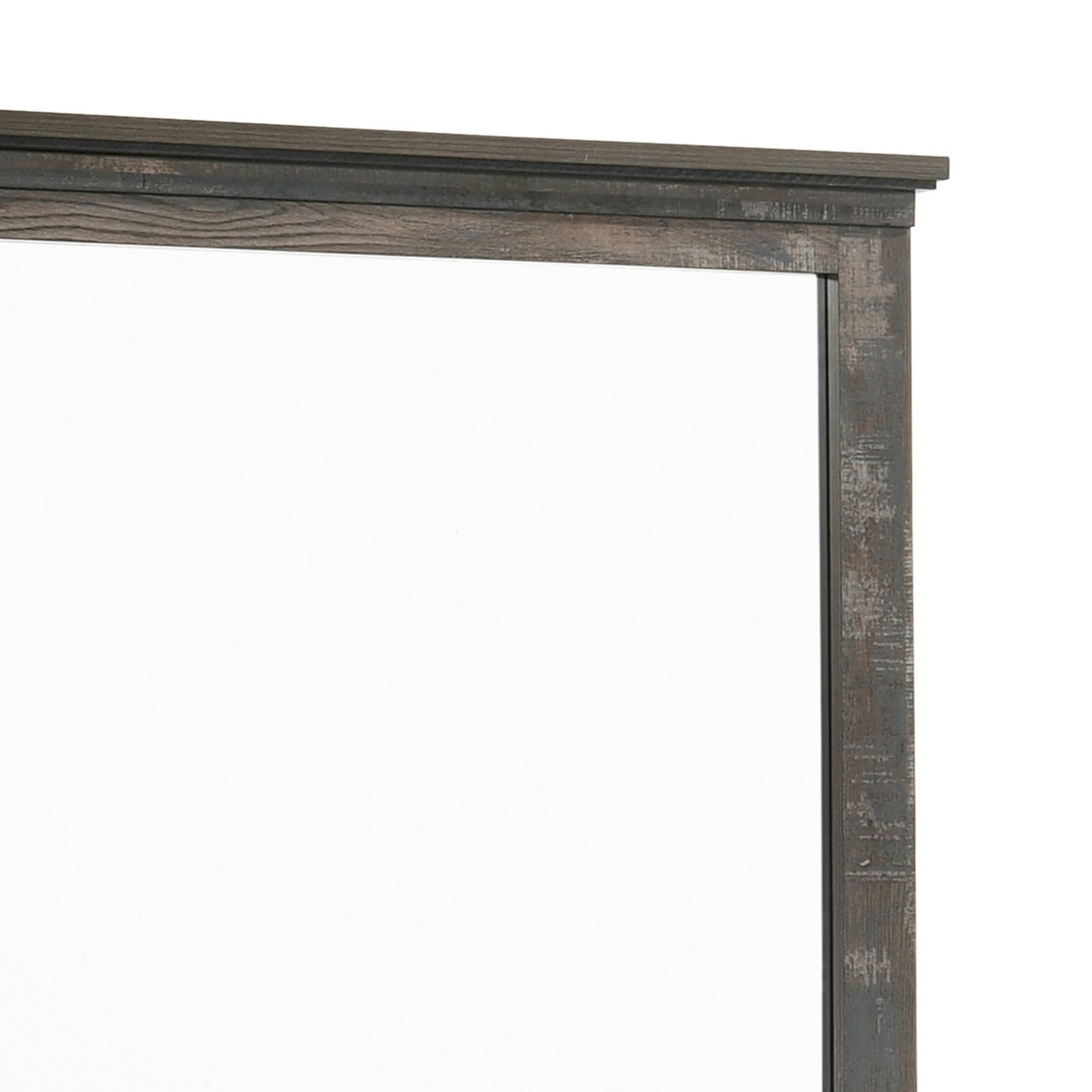 Rectangular Mirror With Wooden Encasing And Grains, Dark Brown- Saltoro Sherpi