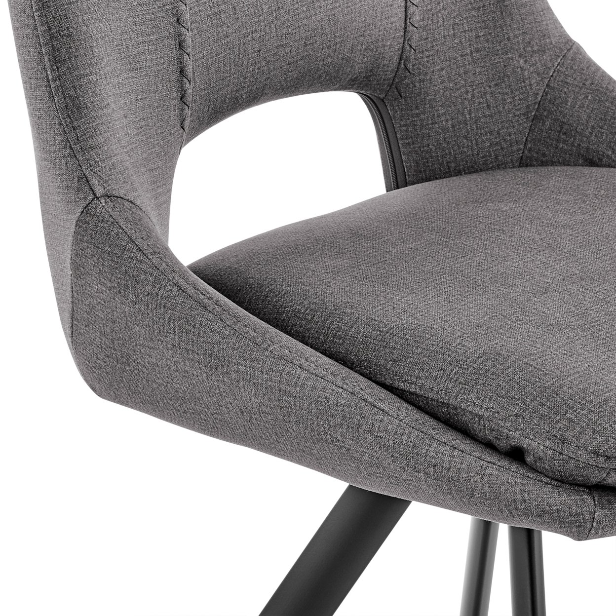Velvet Upholstered Accent Chair, Set Of 2, Black And Gray- Saltoro Sherpi