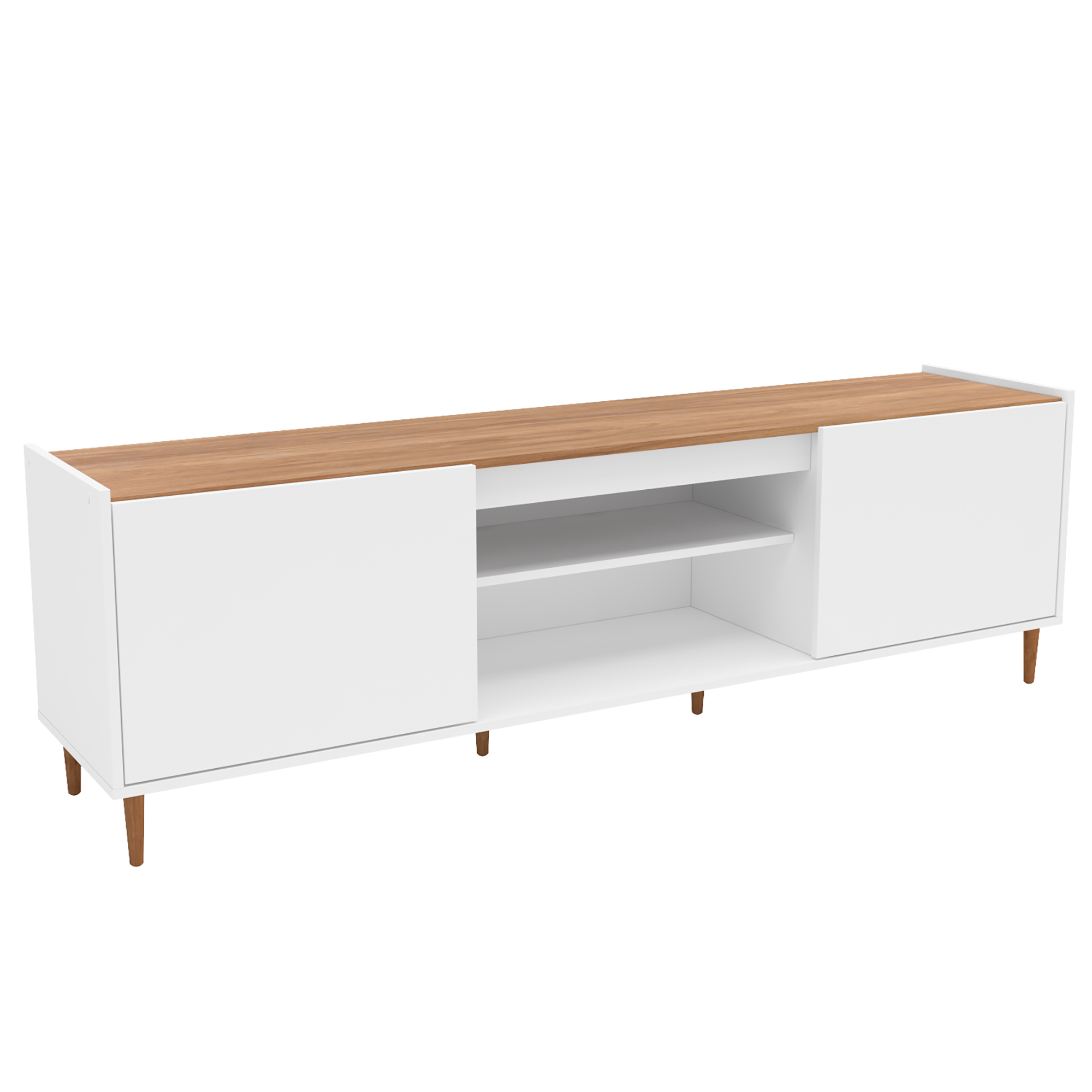 Buffalo 70.8 in. White Wood TV Stand with Two storages Fits TV's up to 65 in.