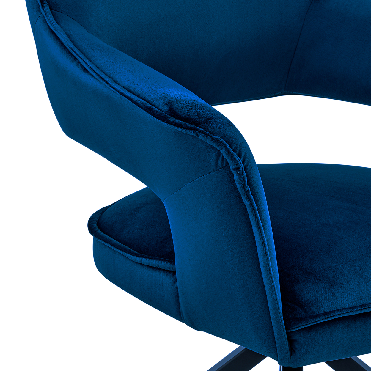 Velvet Upholstered Contemporary Accent Chair, Black And Blue- Saltoro Sherpi