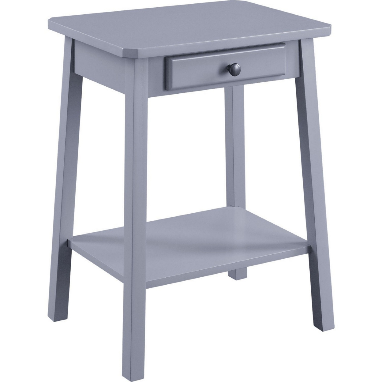 MDF Accent Table With 1 Drawer And Open Shelf, Gray- Saltoro Sherpi