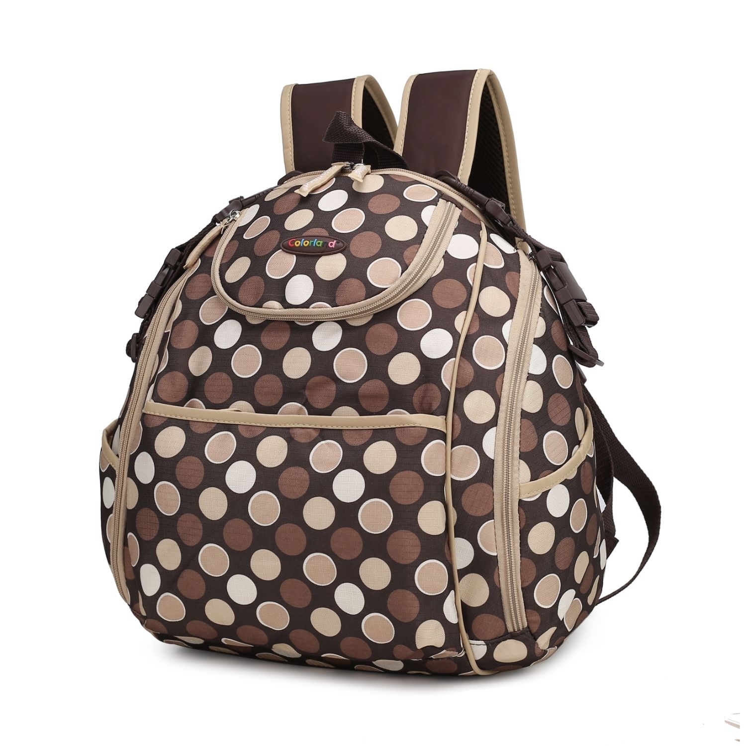 MKF Collection Colorland Large Backpack With Multi-Pockets By Mia K. - Brown