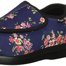 Propet Women's Cush 'N Foot Stretch Shoe Navy Blossom - W0206NBL Navy Blossom - Navy Blossom, 9