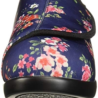 Propet Women's Cush 'N Foot Stretch Shoe Navy Blossom - W0206NBL Navy Blossom - Navy Blossom, 6 X-Wide