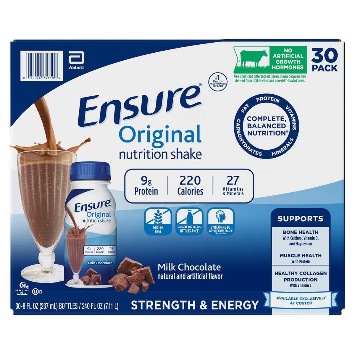 Ensure Original Nutrition Shake, Milk Chocolate, 8 Fluid Ounce (Pack Of 30)