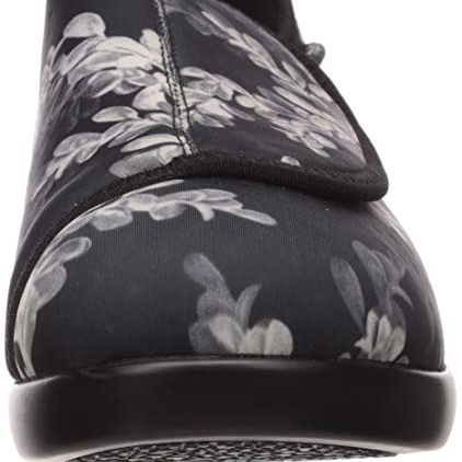 Propet Women's Cush 'N Foot Stretch Shoe Black Floral - W0206BFL 9.5 BLACK FLORAL - BLACK FLORAL, 8.5 Narrow