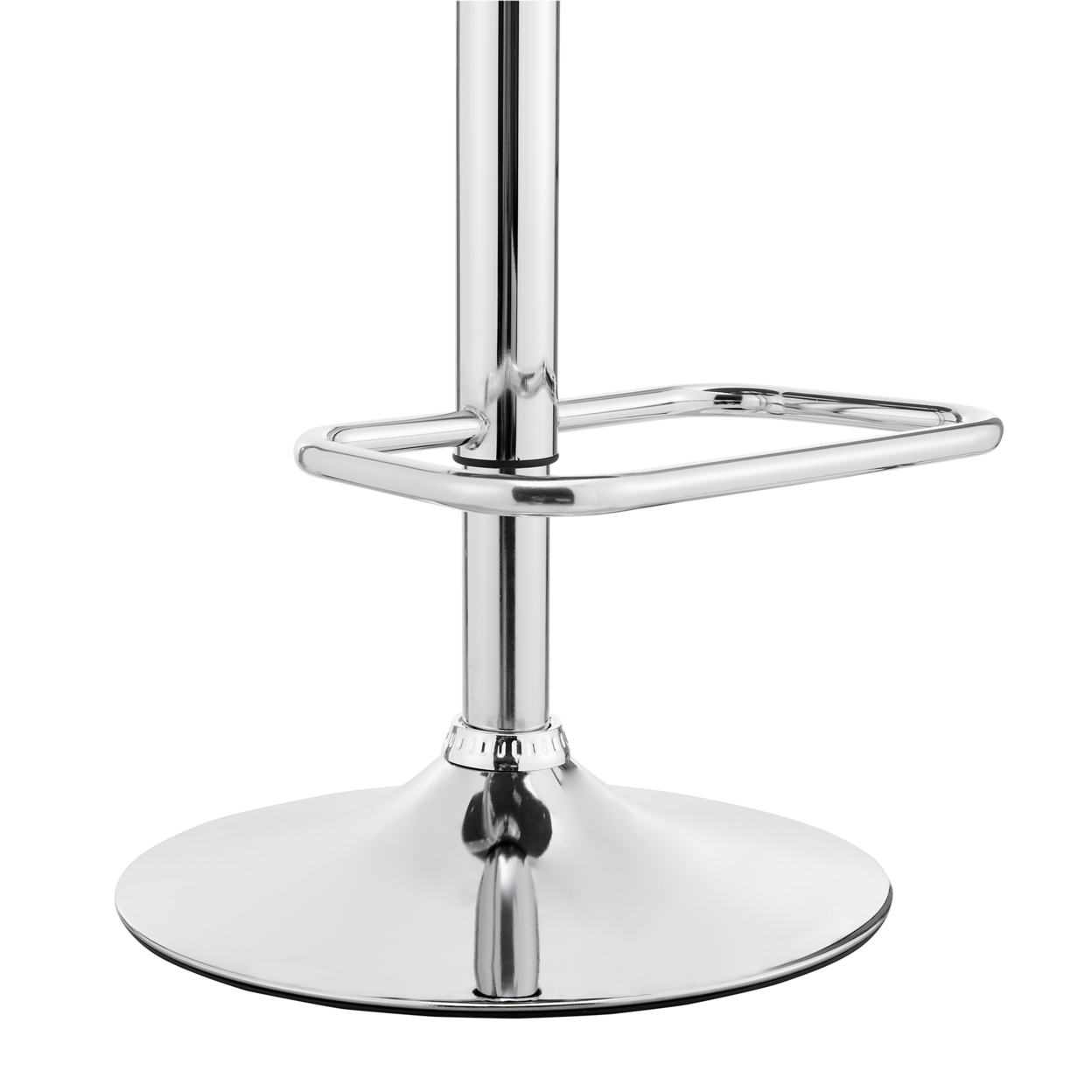 Metal And Faux Leather Adjustable Bar Stool, Black And Silver- Saltoro Sherpi