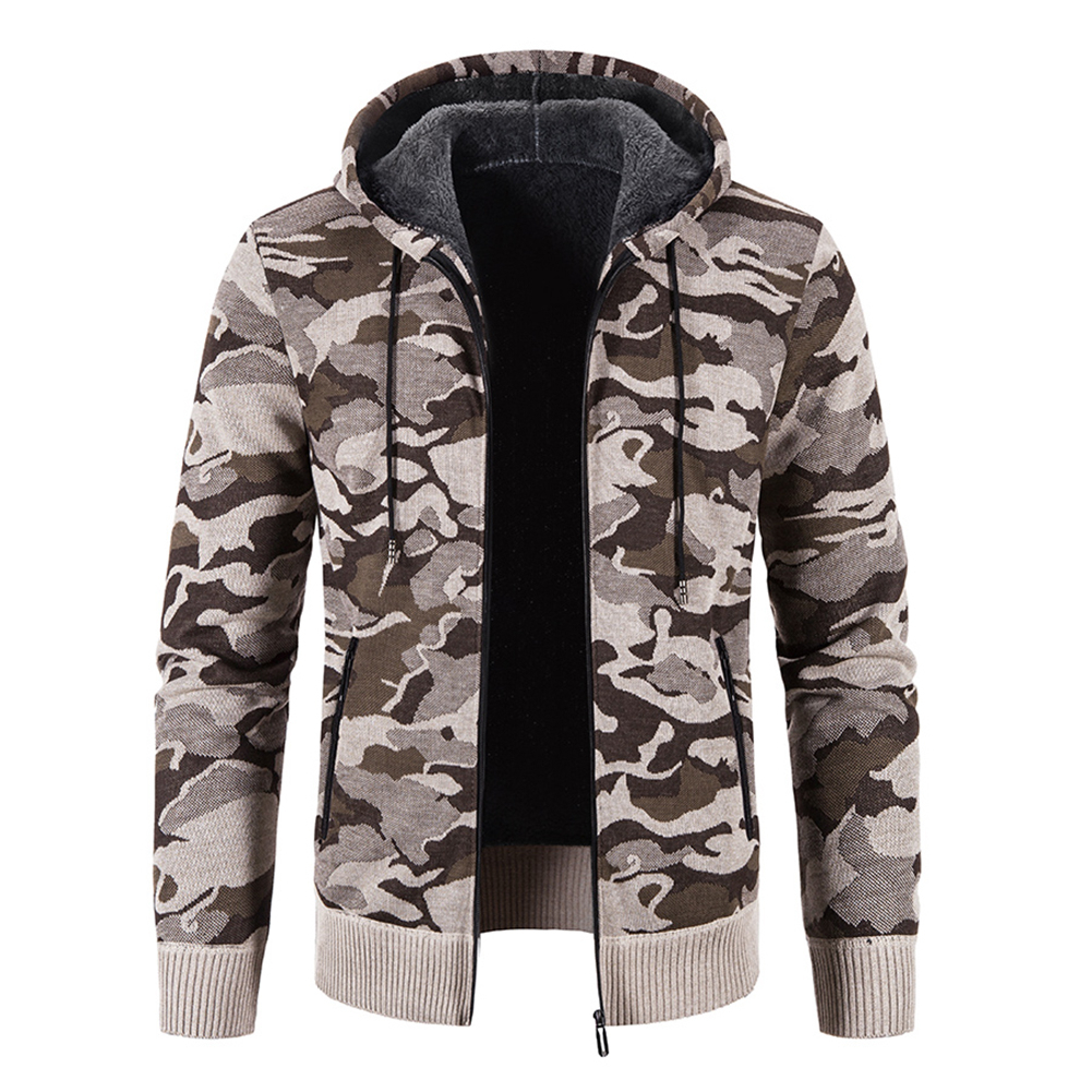 men's fleece camouflage cardigans