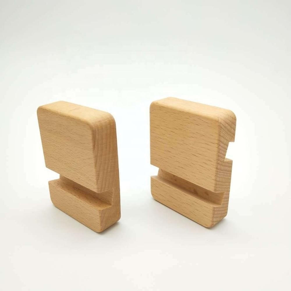2 Pack Universal Bamboo Wood Stand Holder For Cell Phone And Tablet