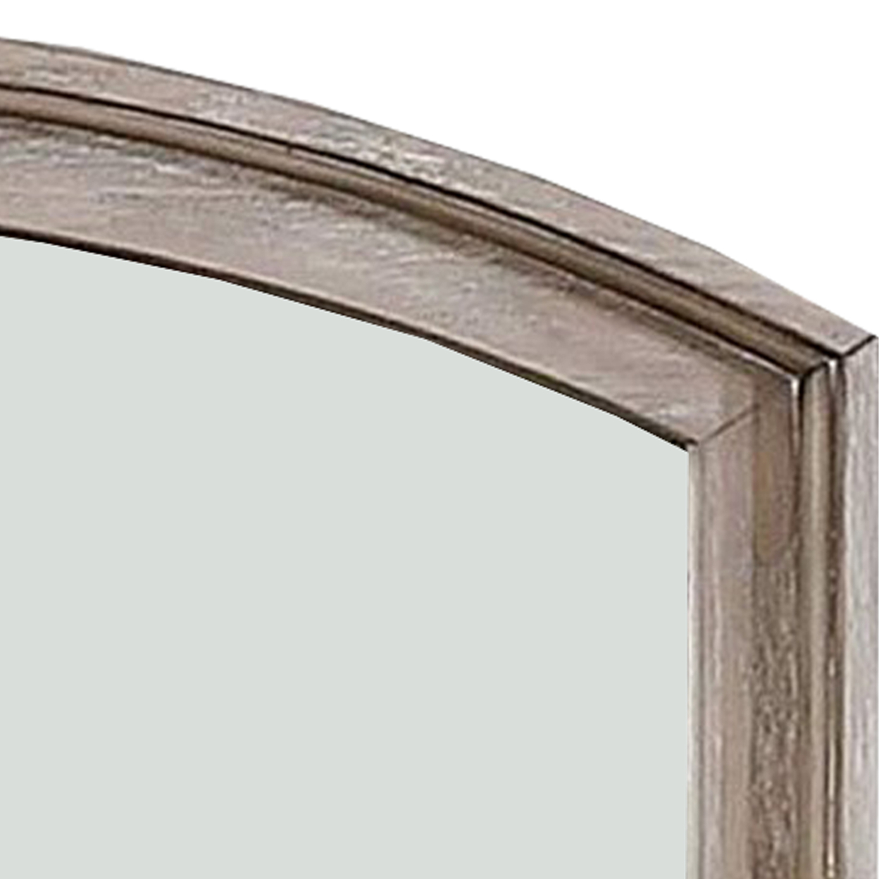 Mirror With Curved Top Frame And Weathered Look, Gray- Saltoro Sherpi