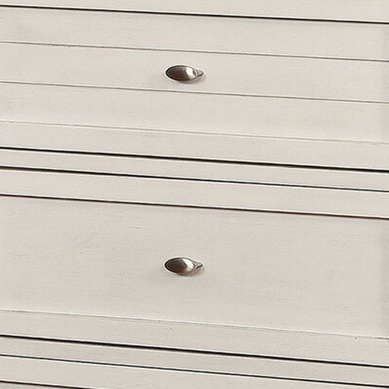 Chest With 4 Drawers And Metal Pulls, Antique White- Saltoro Sherpi