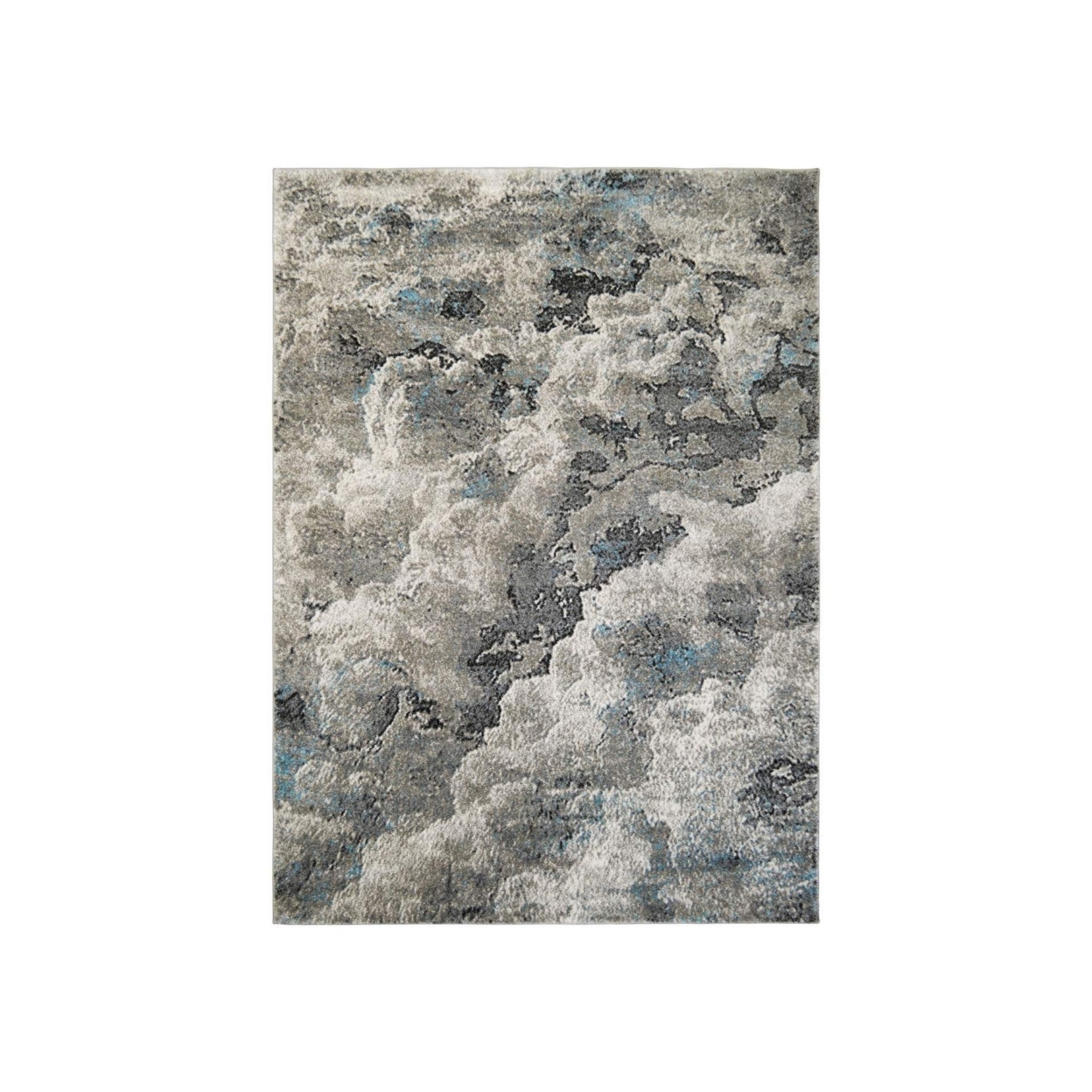 Rug With Soft Fabric And Textured Cloud Pattern, Multicolor- Saltoro Sherpi